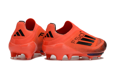 Men's Adidas F50 Lightstrike Pro Laceless FG Firm Ground Low-Tops Football Boots - Red/Black/White