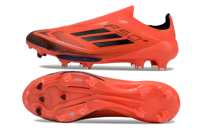 Men's Adidas F50 Lightstrike Pro Laceless FG Firm Ground Low-Tops Football Boots - Red/Black/White