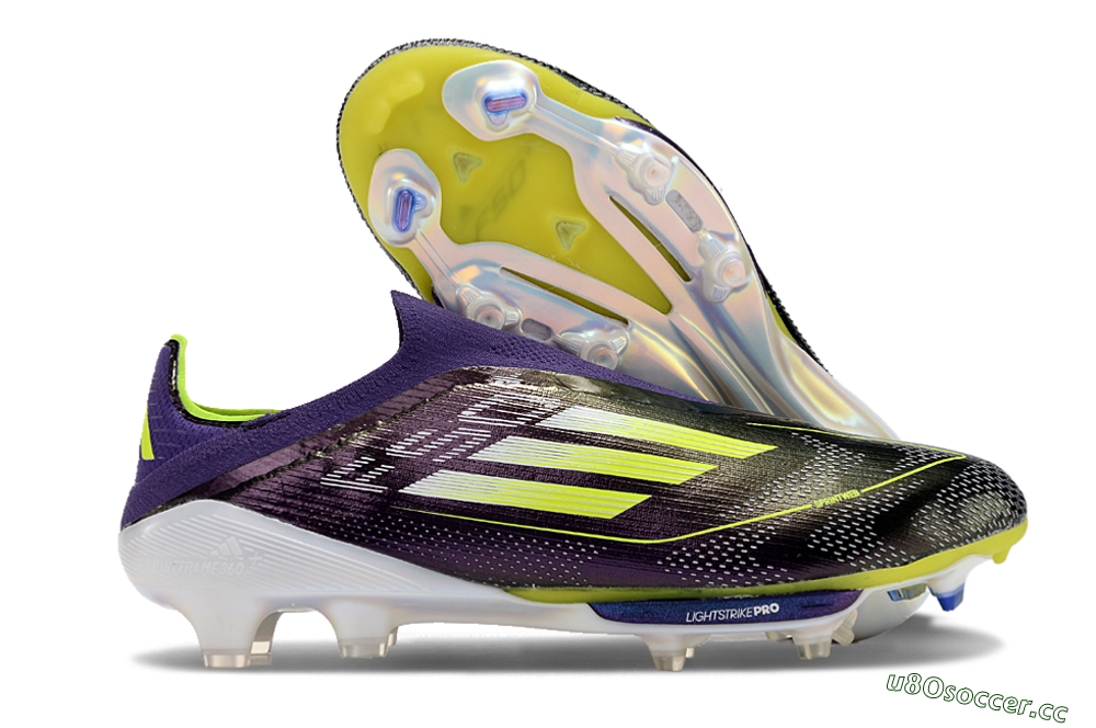 Men's Adidas F50+ Lightstrike Pro FG Firm Ground Low-Tops Football Boots - Purple/Yellow/Blue 2