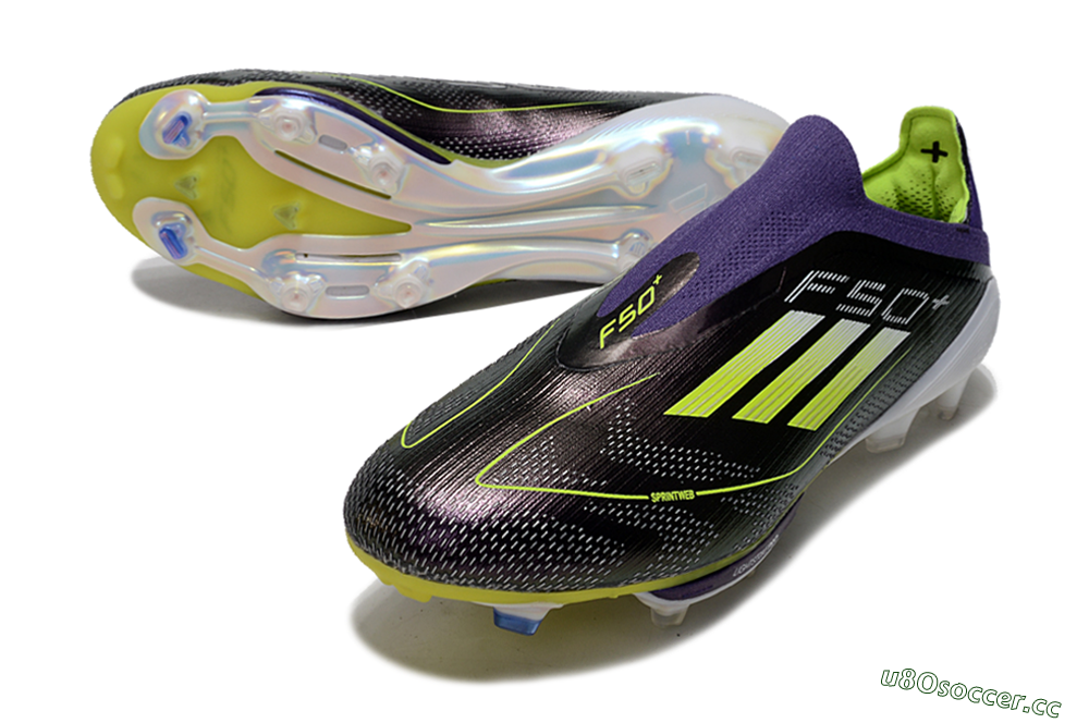 Men's Adidas F50+ Lightstrike Pro FG Firm Ground Low-Tops Football Boots - Purple/Yellow/Blue 3