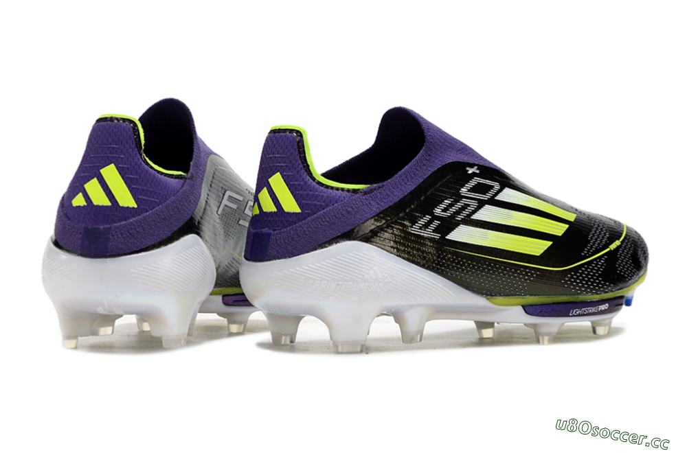 Men's Adidas F50+ Lightstrike Pro FG Firm Ground Low-Tops Football Boots - Purple/Yellow/Blue 6