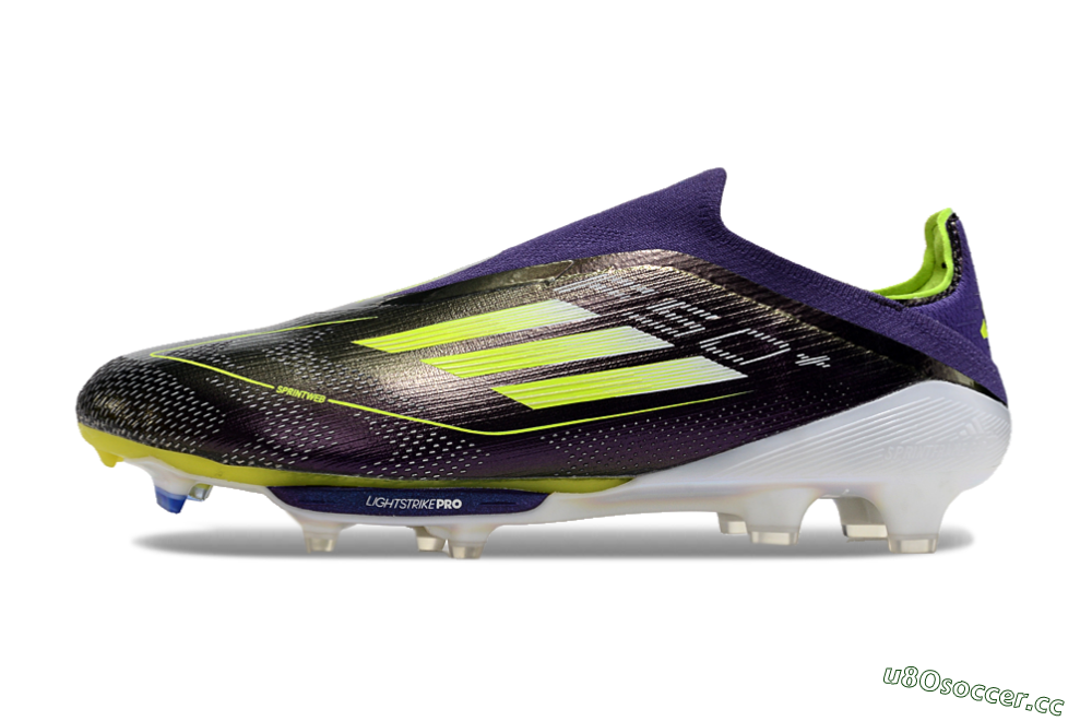 Men's Adidas F50+ Lightstrike Pro FG Firm Ground Low-Tops Football Boots - Purple/Yellow/Blue 0