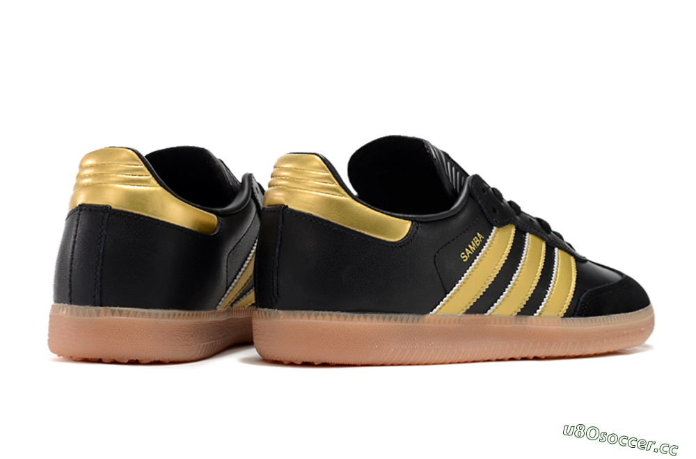 Men's Adidas Samba Messi Indoor IC Indoor & Futsal Low-Tops Football Shoes - Black/Gold/Brown 6