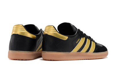 Men's Adidas Samba Messi Indoor IC Indoor & Futsal Low-Tops Football Shoes - Black/Gold/Brown