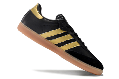 Men's Adidas Samba Messi Indoor IC Indoor & Futsal Low-Tops Football Shoes - Black/Gold/Brown