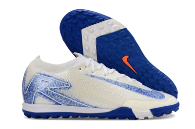 Men's Nike Air Zoom Mercurial Vapor 16 Elit TF Artificial Turf Low-Tops Football Shoes - White/Racer Blue