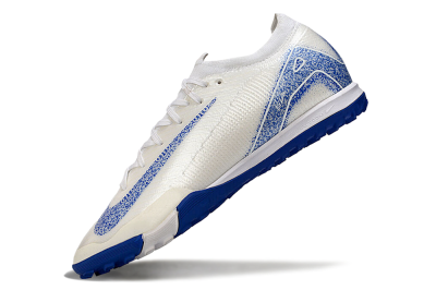 Men's Nike Air Zoom Mercurial Vapor 16 Elit TF Artificial Turf Low-Tops Football Shoes - White/Racer Blue