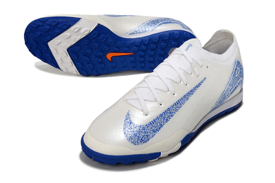 Men's Nike Air Zoom Mercurial Vapor 16 Elit TF Artificial Turf Low-Tops Football Shoes - White/Racer Blue