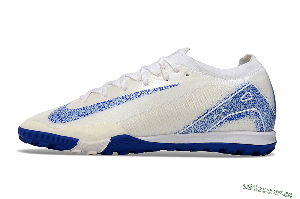 Men's Nike Air Zoom Mercurial Vapor 16 Elit TF Artificial Turf Low-Tops Football Shoes - White/Racer Blue 0