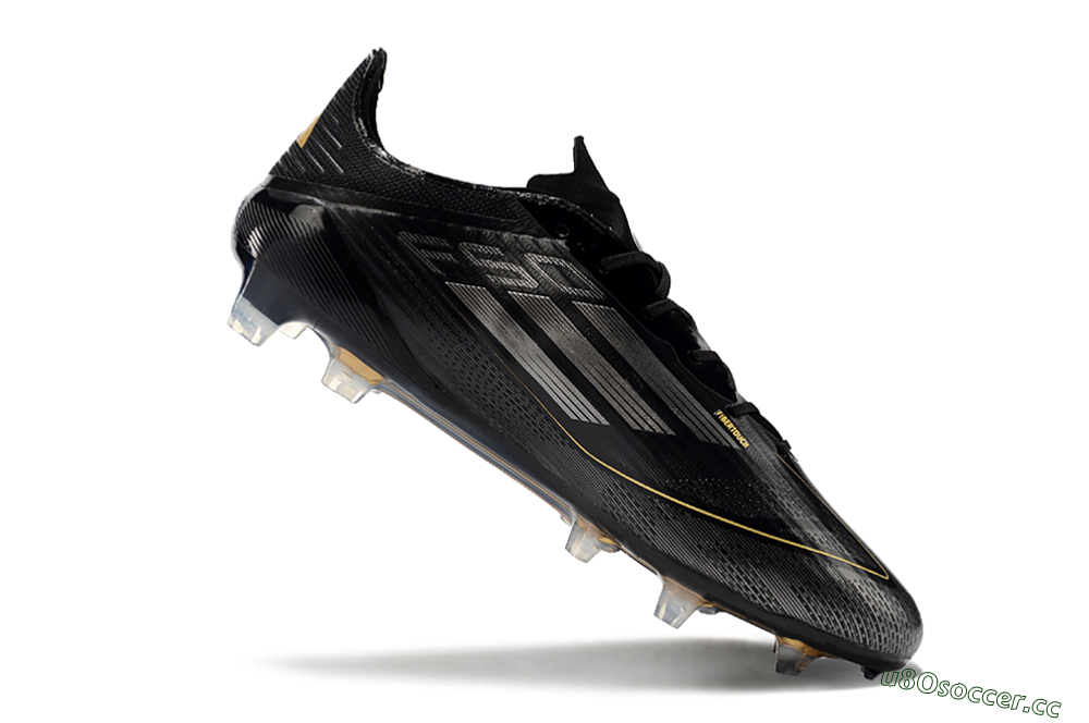 Men's Adidas F50 Elite FG Firm Ground Low-Tops Football Boots - Black/Silver/Gold 4