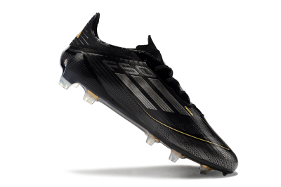 Men's Adidas F50 Elite FG Firm Ground Low-Tops Football Boots - Black/Silver/Gold