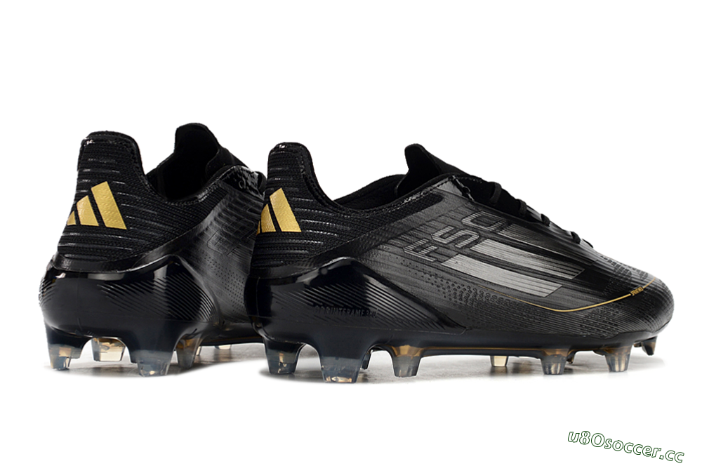 Men's Adidas F50 Elite FG Firm Ground Low-Tops Football Boots - Black/Silver/Gold 6