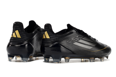 Men's Adidas F50 Elite FG Firm Ground Low-Tops Football Boots - Black/Silver/Gold