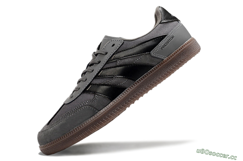 Men's Adidas Predator 24 League Low IC Indoor & Futsal Low-Tops Football Shoes - Grey/Black/Brown 5