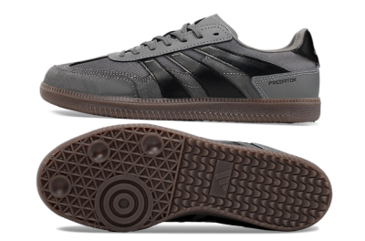 Men's Adidas Predator 24 League Low IC Indoor & Futsal Low-Tops Football Shoes - Grey/Black/Brown