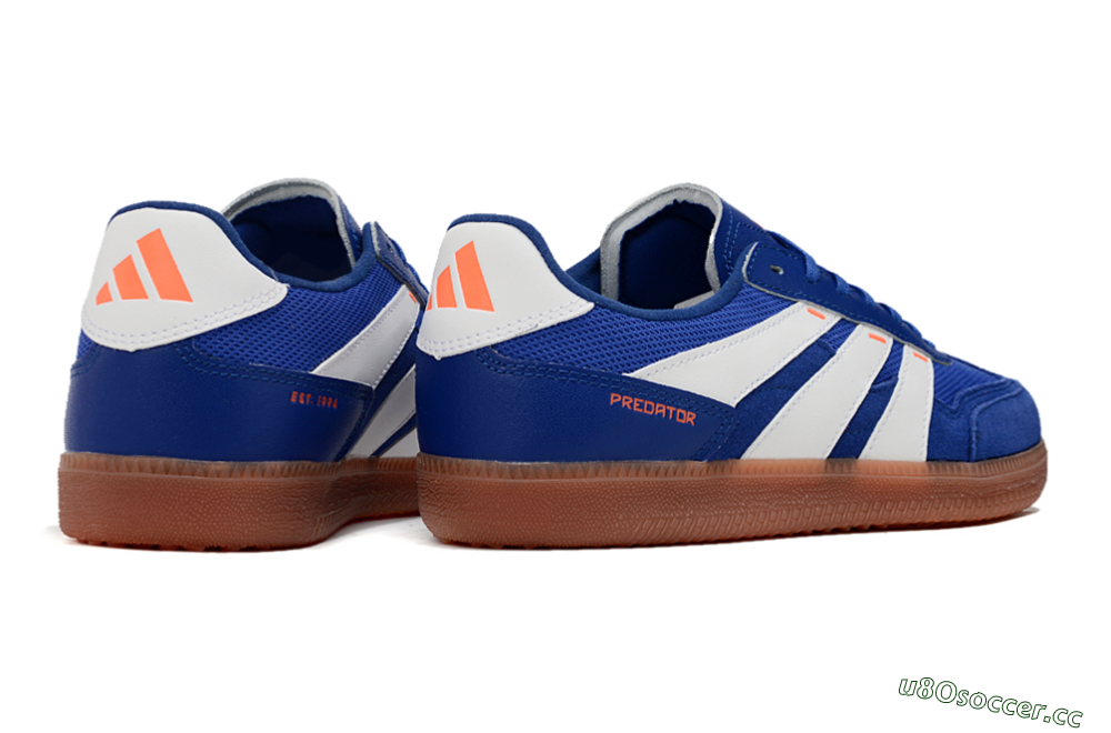 Men's Adidas Predator 24 League Low IC Indoor & Futsal Low-Tops Football Shoes - Blue/White/Brown 6