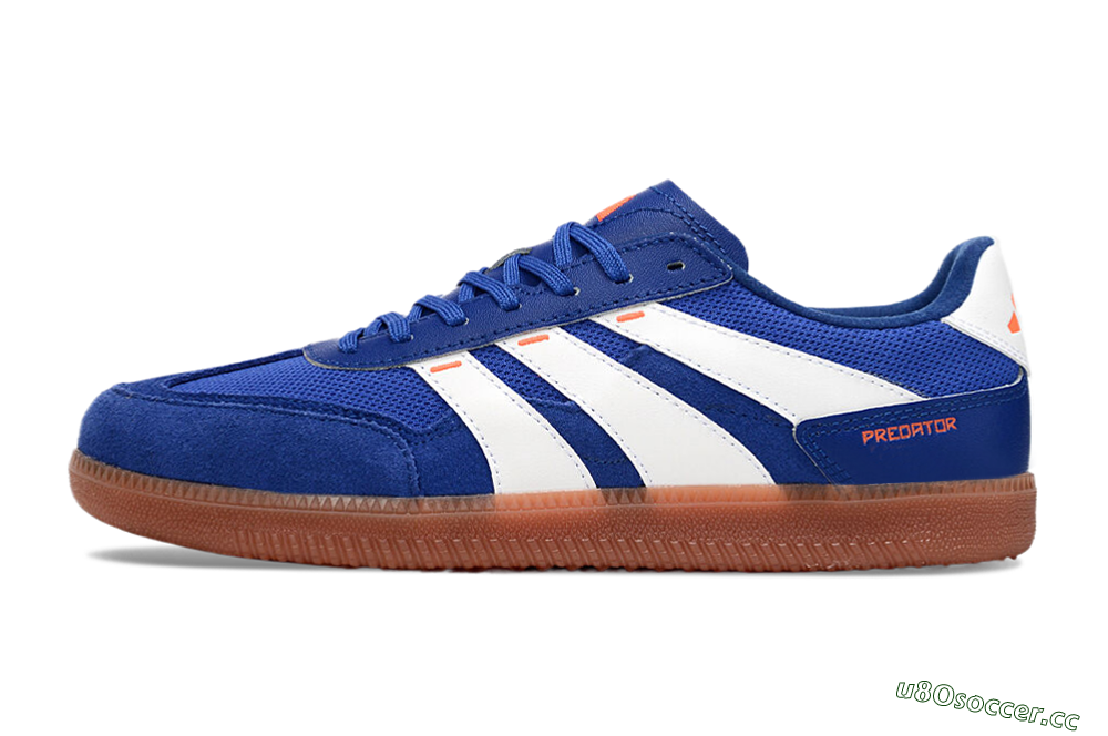 Men's Adidas Predator 24 League Low IC Indoor & Futsal Low-Tops Football Shoes - Blue/White/Brown 0