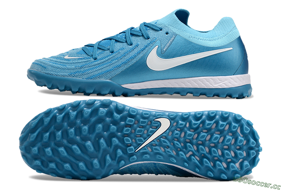 Men's Nike Phantom GX 2 Elite TF Artificial Turf Low-Tops Football Shoes - Blue Fury/White 1