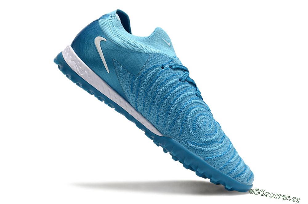 Men's Nike Phantom GX 2 Elite TF Artificial Turf Low-Tops Football Shoes - Blue Fury/White 4