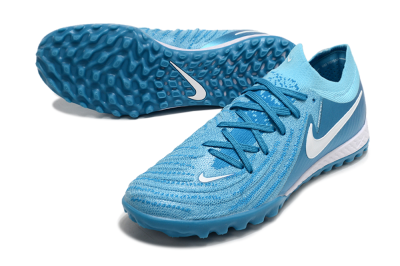 Men's Nike Phantom GX 2 Elite TF Artificial Turf Low-Tops Football Shoes - Blue Fury/White