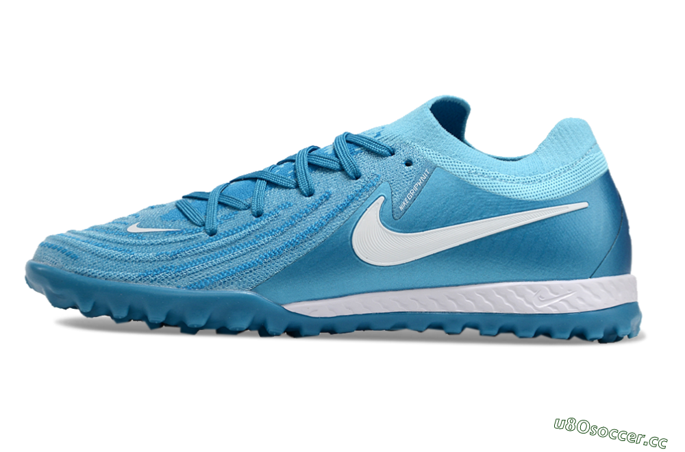 Men's Nike Phantom GX 2 Elite TF Artificial Turf Low-Tops Football Shoes - Blue Fury/White 0