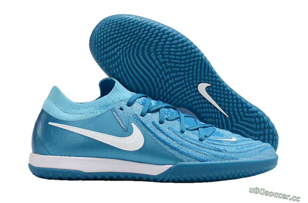 Men's Nike Phantom GX 2 Elite IC Indoor & Futsal Low-Tops Football Shoes - Blue Fury/White 2