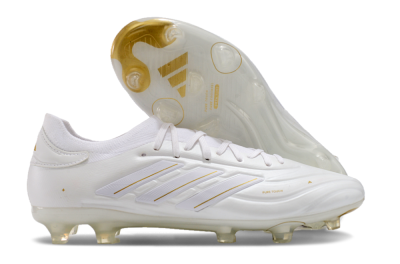 Men's Adidas Copa Pure 2 FG Firm Ground Low-Tops Football Boots - White/Gold