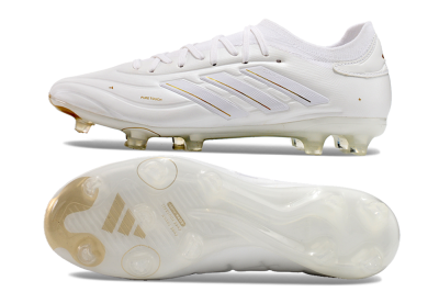 Men's Adidas Copa Pure 2 FG Firm Ground Low-Tops Football Boots - White/Gold