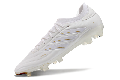 Men's Adidas Copa Pure 2 FG Firm Ground Low-Tops Football Boots - White/Gold