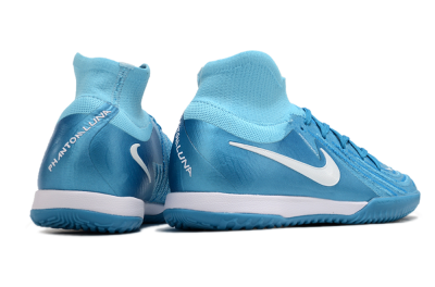 Men's Nike Phantom Luna Elite NU IC Indoor & Futsal High-Tops Football Shoes - Blue Fury/White