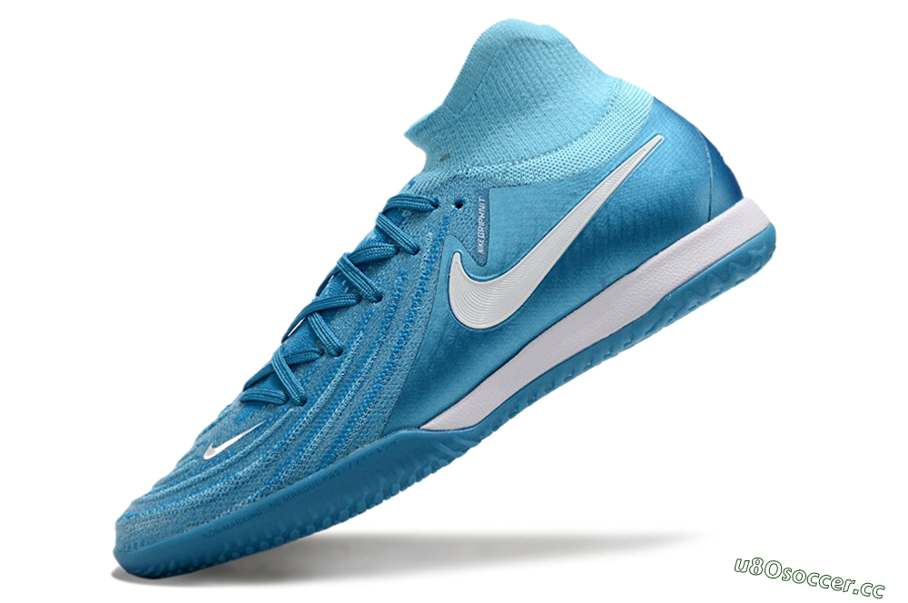Men's Nike Phantom Luna Elite NU IC Indoor & Futsal High-Tops Football Shoes - Blue Fury/White 5