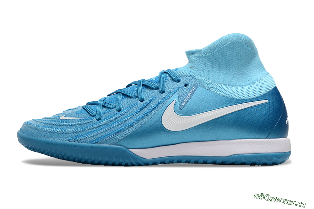 Men's Nike Phantom Luna Elite NU IC Indoor & Futsal High-Tops Football Shoes - Blue Fury/White 0