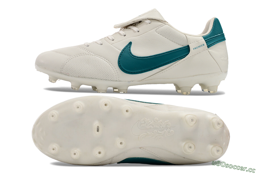 Men's Nike The Premier 3 FG Firm Ground Low-Tops Football Boots - White/Blue 1