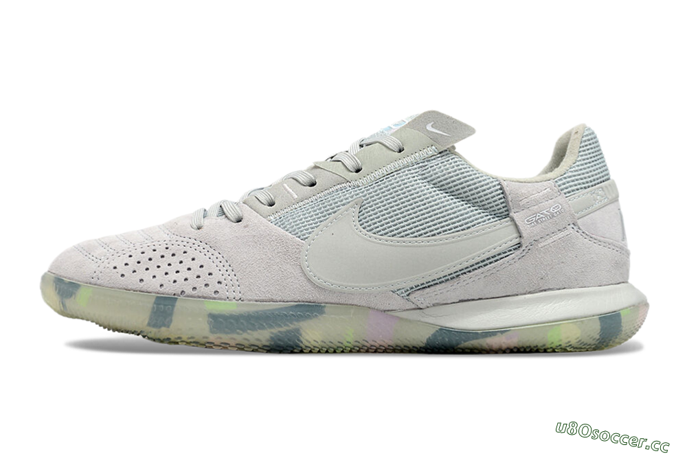 Men's Nike Street Gato IC Indoor & Futsal Low-Tops Football Shoes - Grey/Green/Mint 0