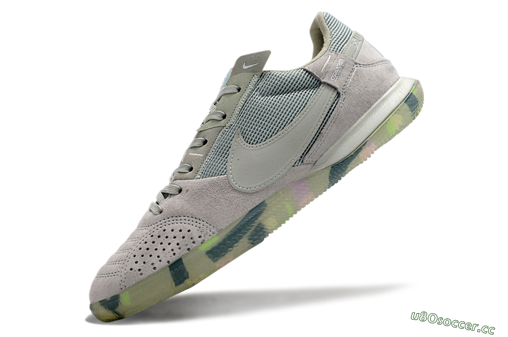 Men's Nike Street Gato IC Indoor & Futsal Low-Tops Football Shoes - Grey/Green/Mint 5