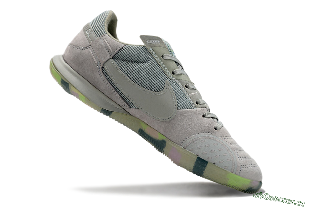 Men's Nike Street Gato IC Indoor & Futsal Low-Tops Football Shoes - Grey/Green/Mint 4