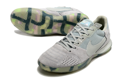 Men's Nike Street Gato IC Indoor & Futsal Low-Tops Football Shoes - Grey/Green/Mint
