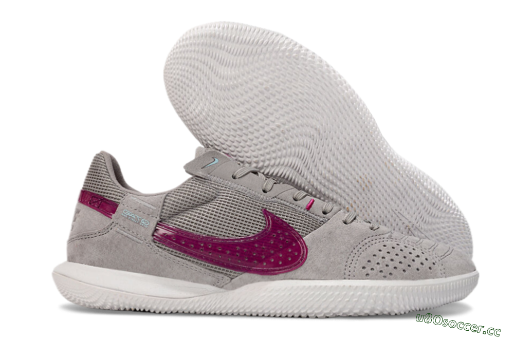 Men's Nike Street Gato IC Indoor & Futsal Low-Tops Football Shoes - Grey/Purple/White 2
