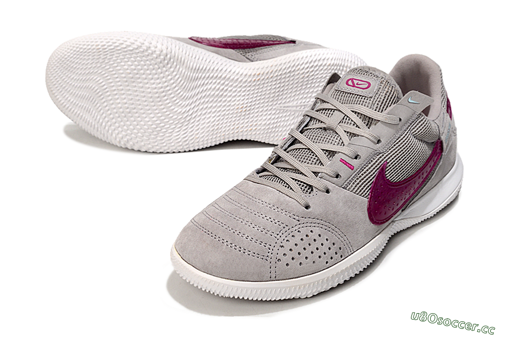 Men's Nike Street Gato IC Indoor & Futsal Low-Tops Football Shoes - Grey/Purple/White 3