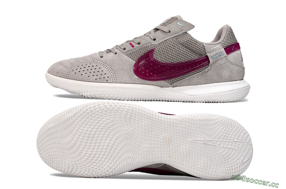 Men's Nike Street Gato IC Indoor & Futsal Low-Tops Football Shoes - Grey/Purple/White 1