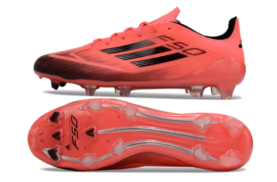 Men's Adidas F50 Adizero FG Firm Ground Low-Tops Football Boots - Red/Black