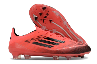 Men's Adidas F50 Adizero FG Firm Ground Low-Tops Football Boots - Red/Black