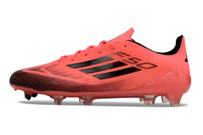 Men's Adidas F50 Adizero FG Firm Ground Low-Tops Football Boots - Red/Black