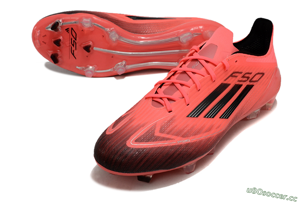 Men's Adidas F50 Adizero FG Firm Ground Low-Tops Football Boots - Red/Black 3