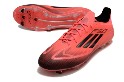 Men's Adidas F50 Adizero FG Firm Ground Low-Tops Football Boots - Red/Black