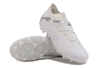 Men's Puma Future Ultimate MG Multi Ground Low-Tops Football Boots - White/Silver
