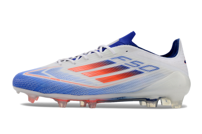 Men's Adidas F50 Adizero FG Firm Ground Low-Tops Football Boots - White/Blue/Pink