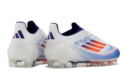 Men's Adidas F50 Adizero FG Firm Ground Low-Tops Football Boots - White/Blue/Pink