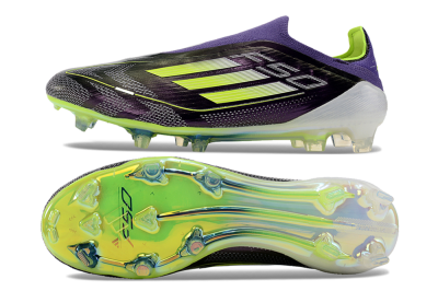 Unisex Adidas F50+ Adizero FG Firm Ground Low-Tops Football Boots - Purple/Yellow/Blue