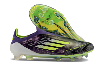 Unisex Adidas F50+ Adizero FG Firm Ground Low-Tops Football Boots - Purple/Yellow/Blue